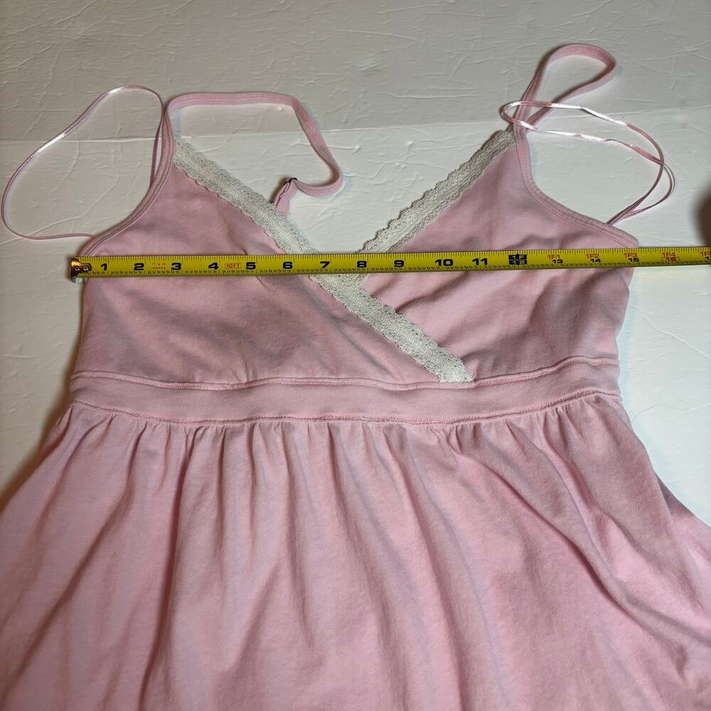Hollister Pink Lace Trim Babydoll Cami Tank Top Tie Back Size Large Boho Soft - Picture 4 of 6